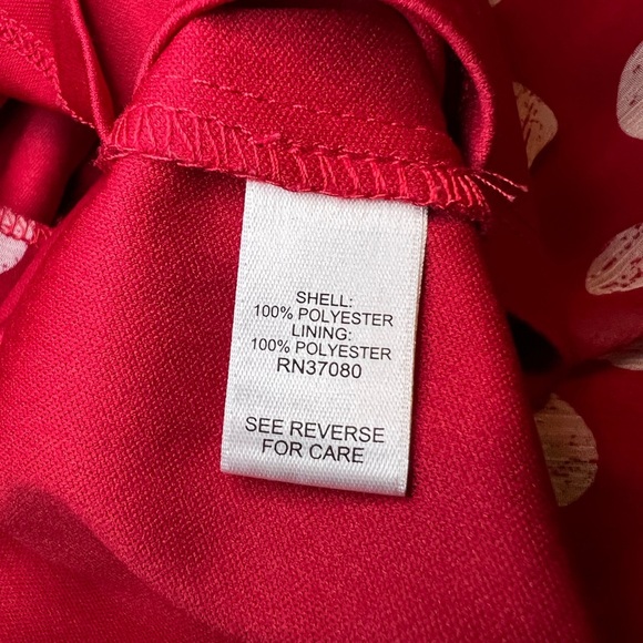 Red Polka Dot Button-Up Dress w Pockets - Picture 10 of 14